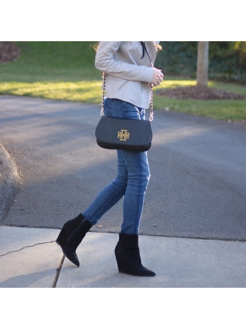 ASH Jasmin Suede Black Blue Wedge Booties EU 36
